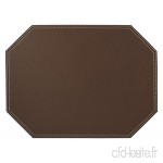 Octogone Set de table  Napperon en cuir recyclé de sélection de couleurs Dessous de table  Tapis de place  marron  30*40 cm - B01L621U9U